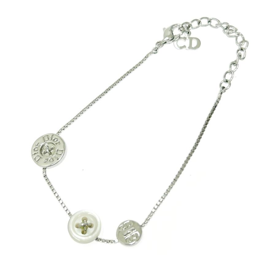 Dior ボタンモチーフブレスレット シルバー 新品未使用保管品 Dior ディオール メタル ボタンモチーフ ブレスレット シルバー 472027