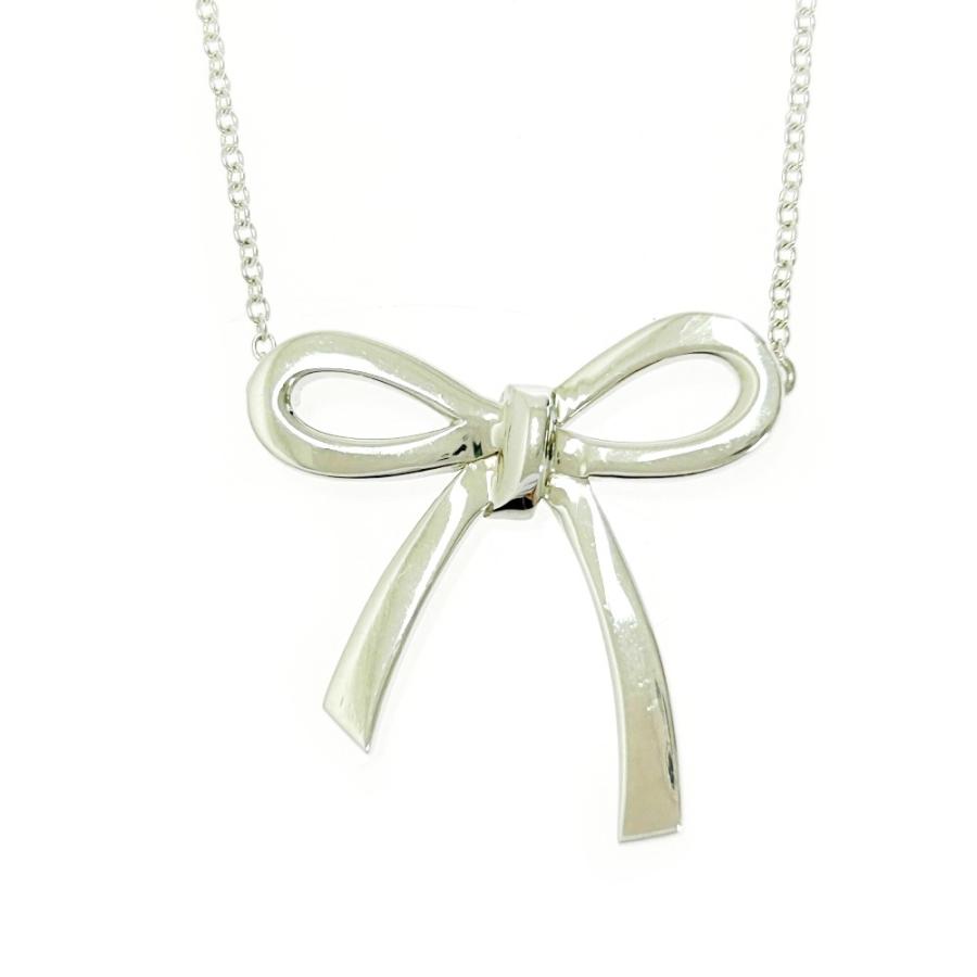 【最終価格・美品】ティファニー リボンネックレス シルバー TIFFANY&Co.（ティファニー） 【箱付き】 シルバー リボン ネックレス