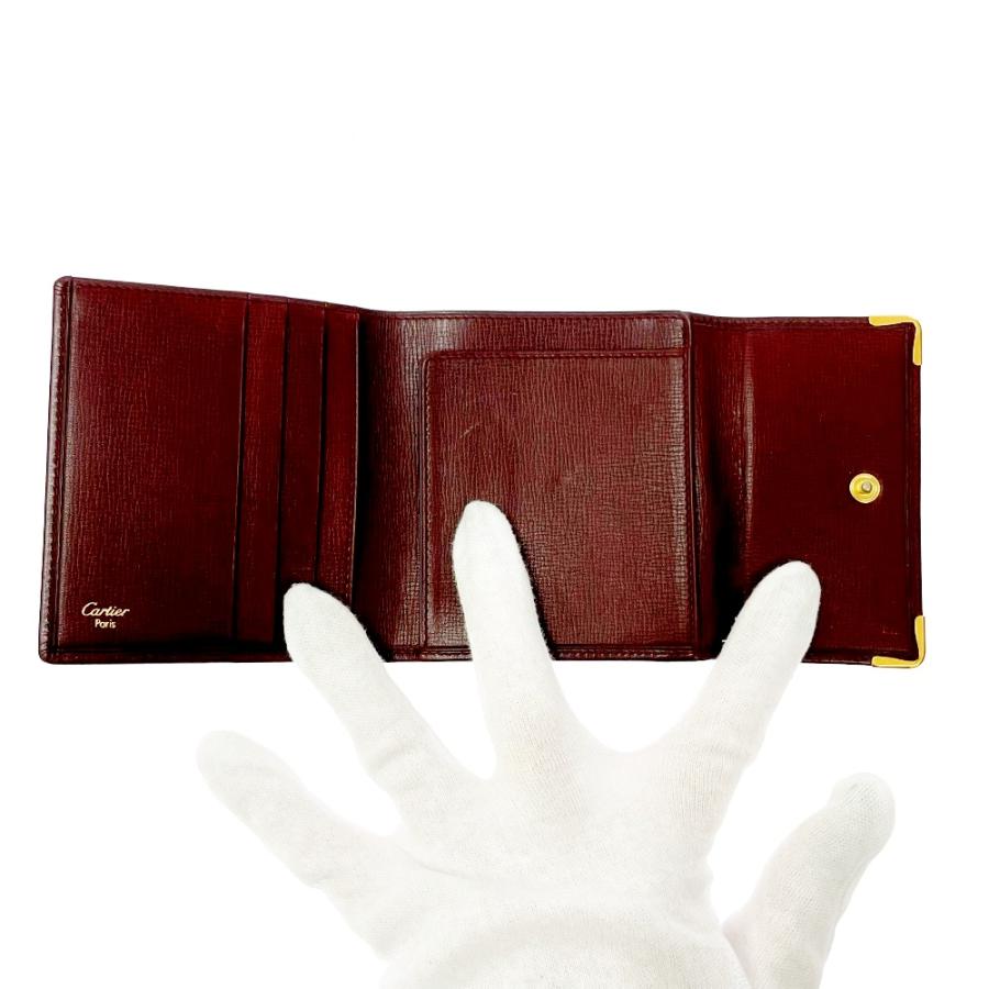 値下げ‼️美品‼️カルティエ財布セット 箱付き】 CARTIER カルティエ レザー マストライン 三つ折り財布