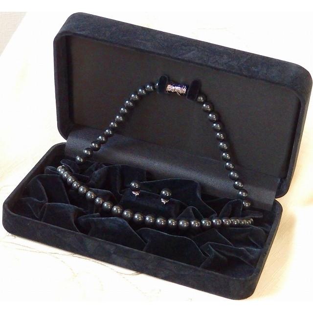 日本製　岩佐(イワサ） ジェットマグネット留め仕様　 ネックレス・ピアス・念珠　３点セット　（グラデーション仕様）　(収納ケース付き） 日本製 岩佐(イワサ） ジェットマグネット留め仕様 ネックレス・ピアス