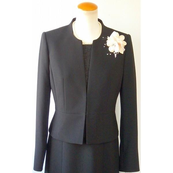 Yumi Katsura ブラックフォーマル 桂 由美 アンサンブル ノーカラー スーツ フォーマル アンサンブル ブランドフォーマルセレクトストア