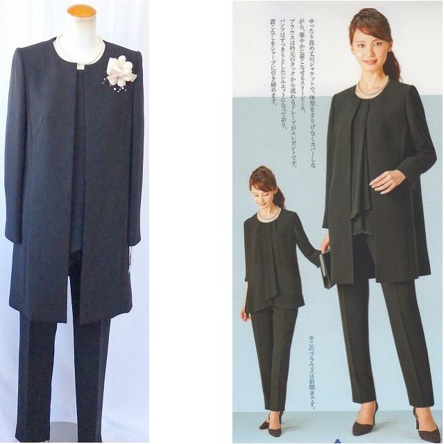 ノーカラー衿 ジャケット着丈長め 前開き シフォン素材 ドレープ  