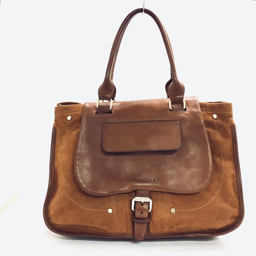 LONGCHAMP 中古 美品 ロンシャン ダッフルバッグ ヌバック レザー 