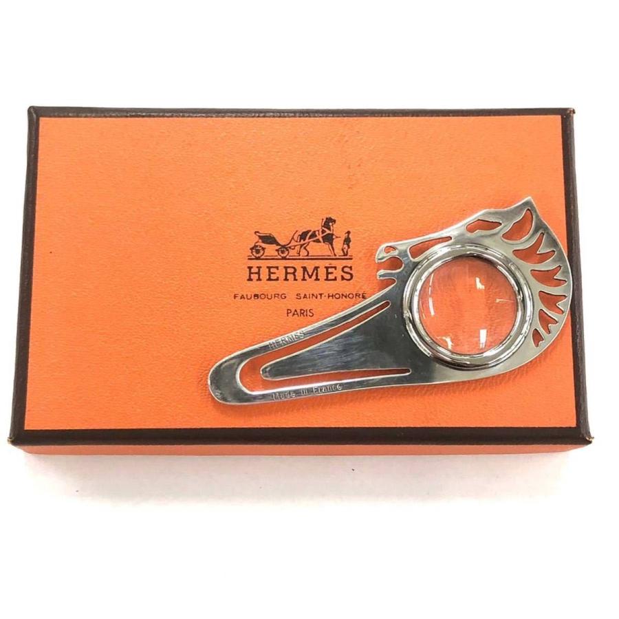 美品 中古 エルメス HERMES ブックマーク ルーペ 馬 ブックマーカー 