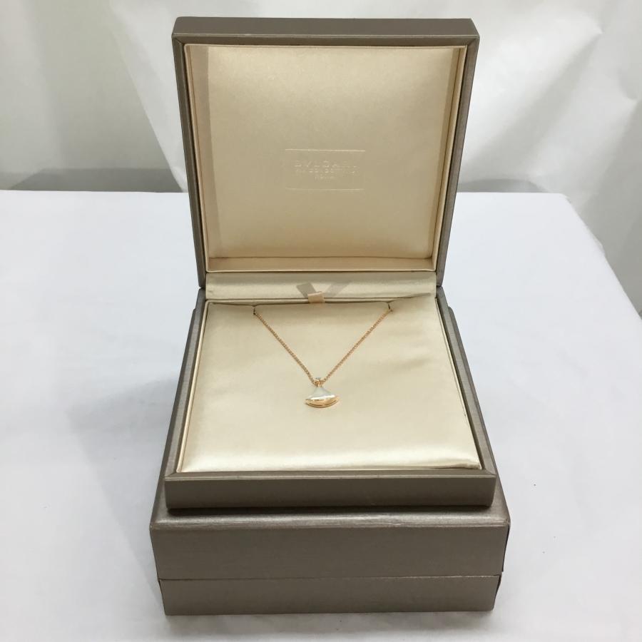 送料無料 中古 ブルガリ ネックレス BVLGARI ディーヴァドリーム マザーオブパール ダイヤ K18PG ペンダント 146697｜brand-kirara｜08