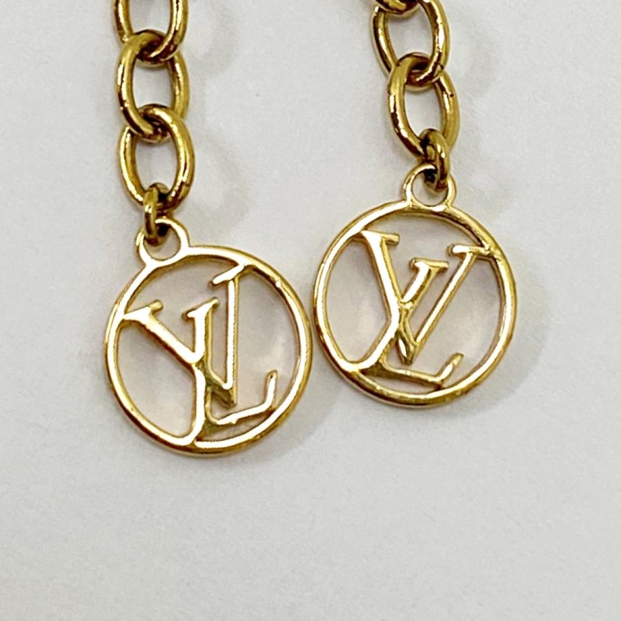 中古 ルイヴィトン ピアス M68076 LOUIS VUITTON ロゴマニア ゴールド