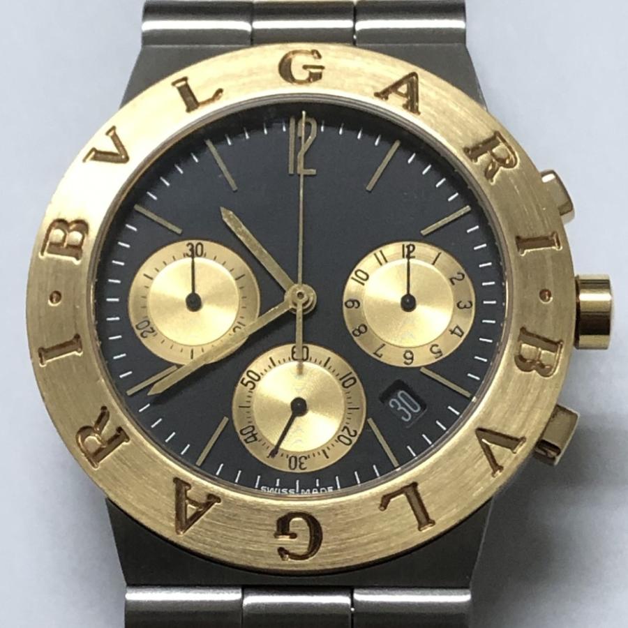 ディアゴノ 送料無料 中古 ブルガリ BVLGARI 腕時計 メンズ クロノ 