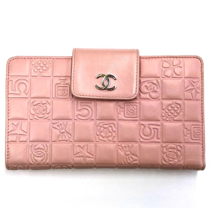 中古 シャネル 財布 CHANEL ココマーク 長財布 がま口 レディース  