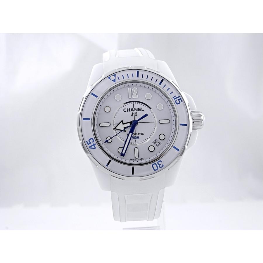 年中無休】 マリーン J12 CHANEL 腕時計 シャネル 美品 参考価格￥583,200 H2560 仕上げ済 メンズ 自動巻き A.T  ステンレス/セラミック／ラバーベルト ホワイト - メンズ腕時計