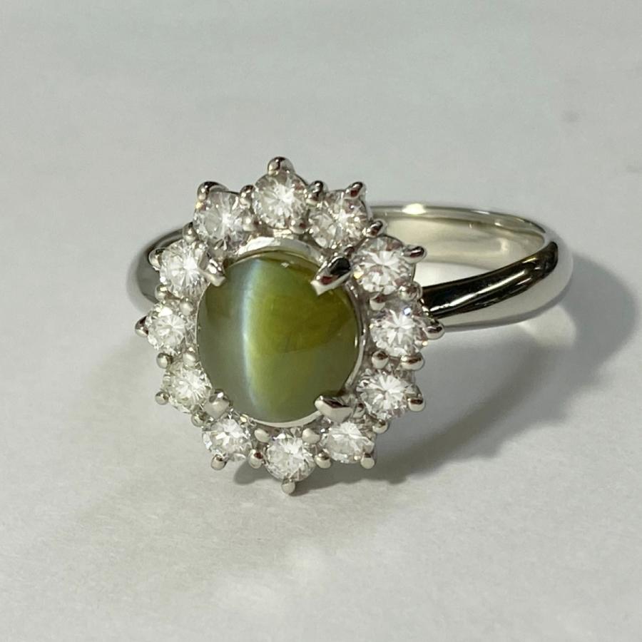 キャッツアイリング pt900 C 3.55ct