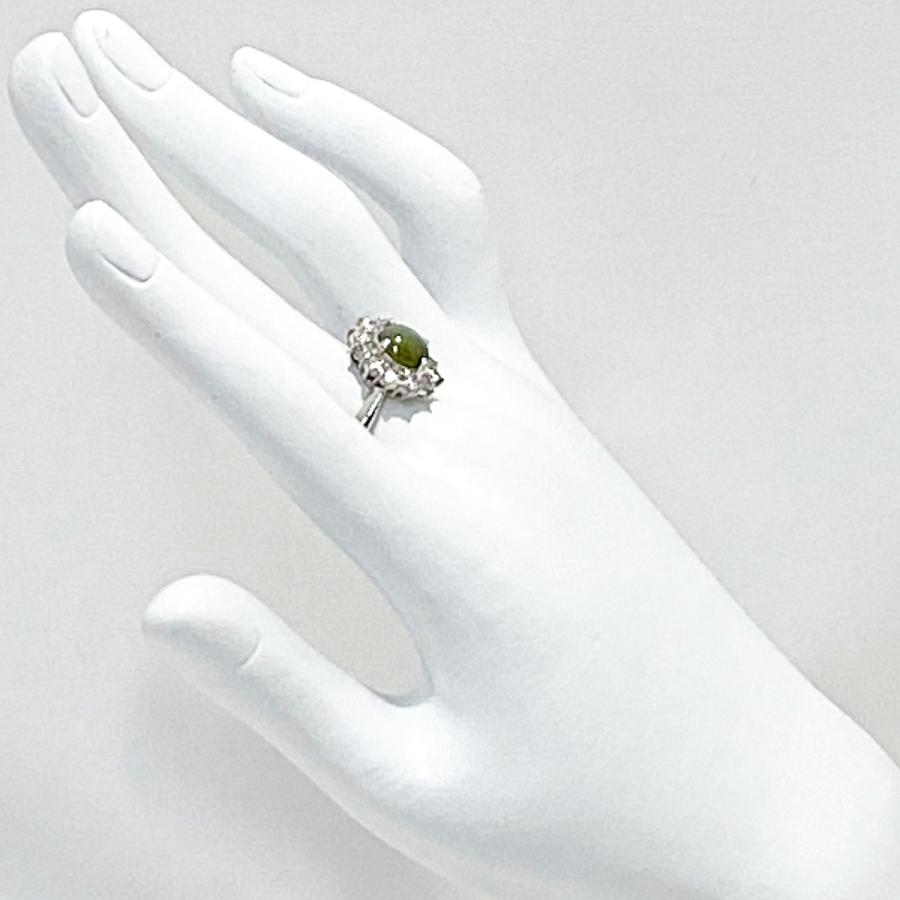 送料無料 中古 指輪 リング クリソベリル キャッツアイ ダイヤモンド  