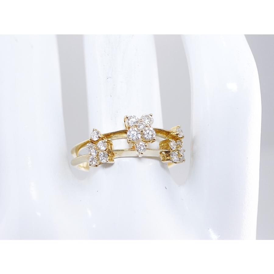 美品 ダイヤモンド K18YG イエローゴールド リング #16号 仕上げ済  