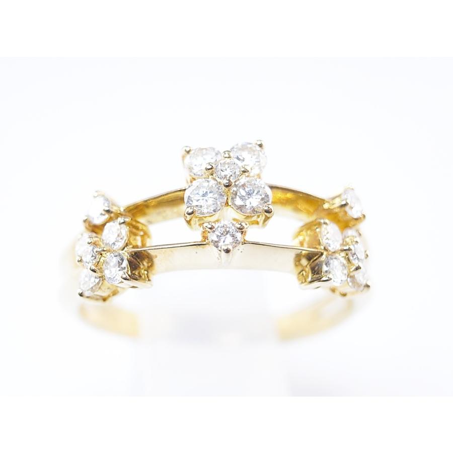 美品 ダイヤモンド K18YG イエローゴールド リング #16号 仕上げ済  