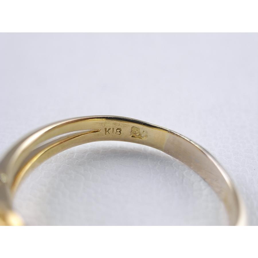 美品 ダイヤモンド K18YG イエローゴールド リング #16号 仕上げ済  