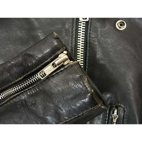 ルイスレザー LEWIS LEATHERS 80s ヴィンテージ レザー ライダース レディース ジャケット 黒系 L's  38 【中古】｜brand-life｜05