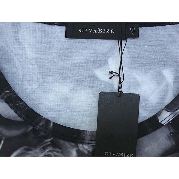 シヴァーライズ CIVARIZE CV19-A31 花柄 カットソー Tシャツ ブラック 