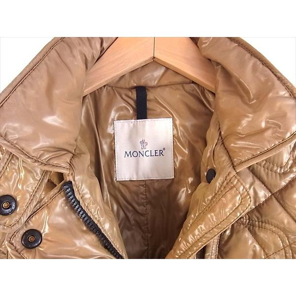 モンクレール MONCLER 国内正規品 BAYONNE ライダース レディース ダウンジャケット ベージュ系 00【中古】