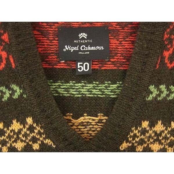 ナイジェル・ケーボン Nigel Cabourn フェアアイル柄 Vネックニット