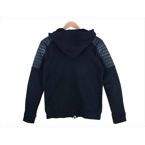 BALMAIN バルマン 国内正規品 W5HJ219D125 バイカー レザー スウェット 