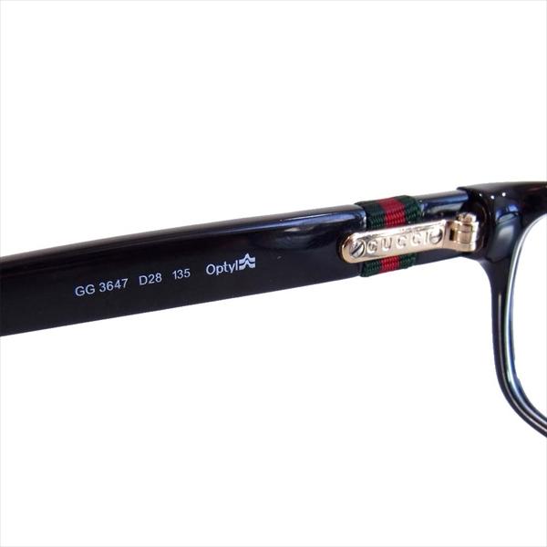 グッチ GUCCI GG3647 GGフレーム ウェリントン アイウェア 度入り 眼鏡 