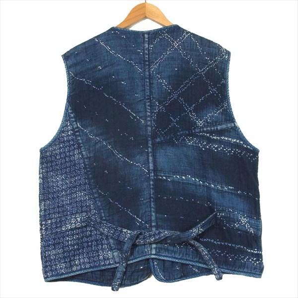 美品 ポーター クラシック PORTER SASHIKO VEST カジュアルベスト 刺し子 パッチワーク PC CLASSIC インディゴブルー系 トップス Porter Classic SASHIKO PULLOVER VEST BLUE ポータークラシック《 刺し子 プルオーバーベスト 》ブルー