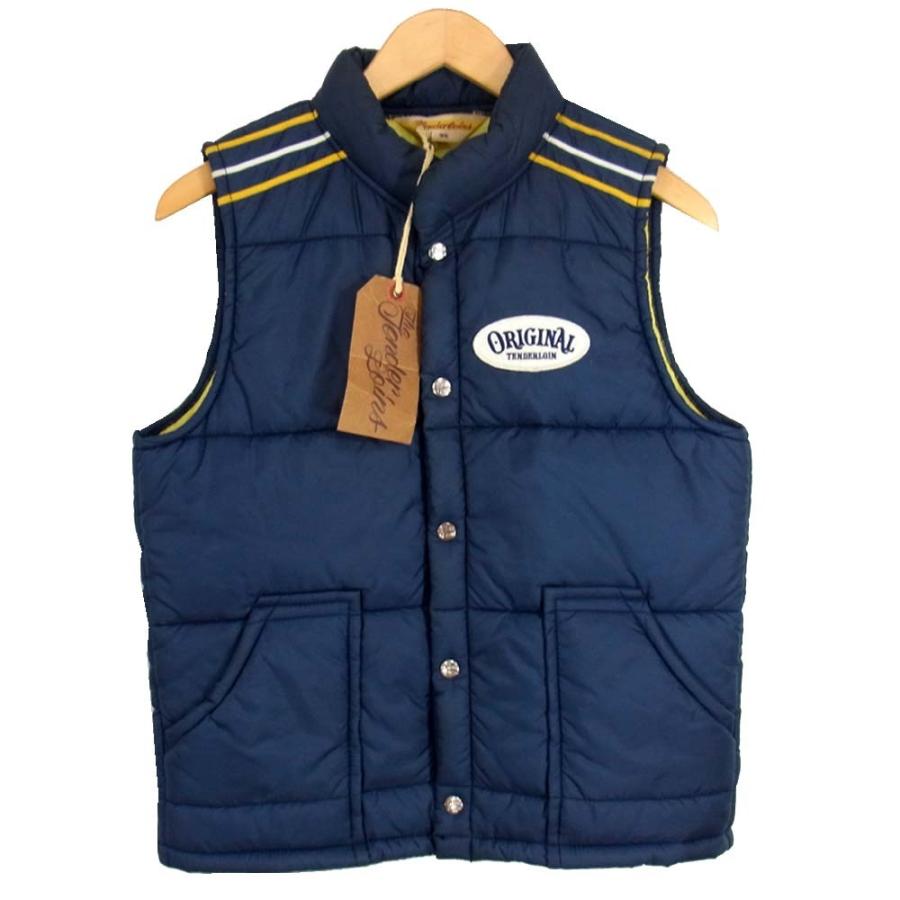TENDERLOIN テンダーロイン TNRA VEST 中綿 ナイロン レーシング ベスト ジレ ネイビー系 XS【中古