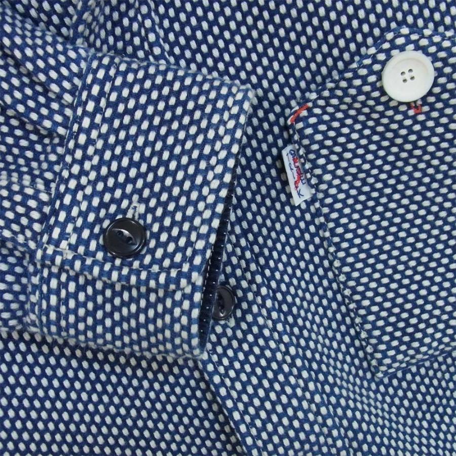 ブルートリック BlueTrick インディゴ 刺し子 長袖 ワークシャツ  