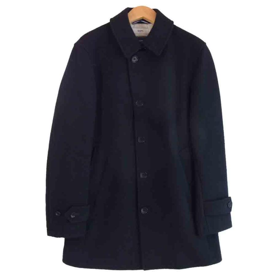 SHIPS シップス スーパー140s ウール コート ダークネイビー系 S【中古 