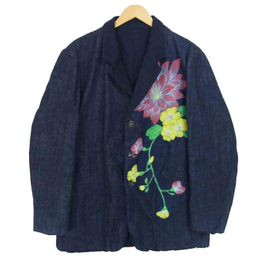 お気に入りの HOMME POUR ヨウジヤマモト Yamamoto Yohji ジャケット ヨウジヤマモト プールオム 3【中古】 テーラード ジャケット デニム リバーシブル 牡丹プリント J58-866-5-3 - ジャケット お気に入りの HOMME POUR ヨウジヤマモト Yamamoto Yohji ジャケット ヨウジヤマモト プールオム 3【中古】 テーラード ジャケット デニム リバーシブル 牡丹プリント J58-866-5-3 - ジャケット
