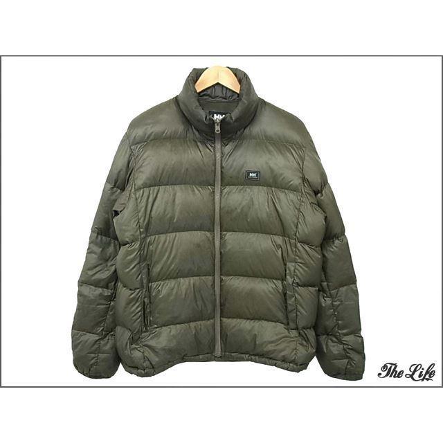 中古 HELLY HANSENヘリーハンセンダウンジャケットカーキ/L 