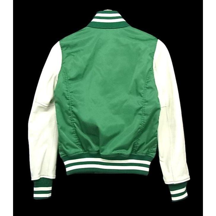 未使用/新古品 HYSTERIC GLAMOUR 0151AB06 袖レザースタジャン GREEN S 
