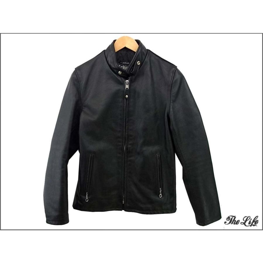 中古 美品 SCHOTTショット654シングルライダースジャケットS黒/654 