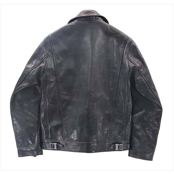 中古 美品 ADDICT CLOTHES ホースハイド ダブルライダース 34 黒 