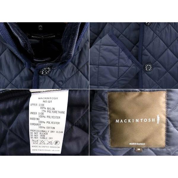 中古 美品 MACKINTOSH WAVERLY LONG キルティングコート 36 紺 