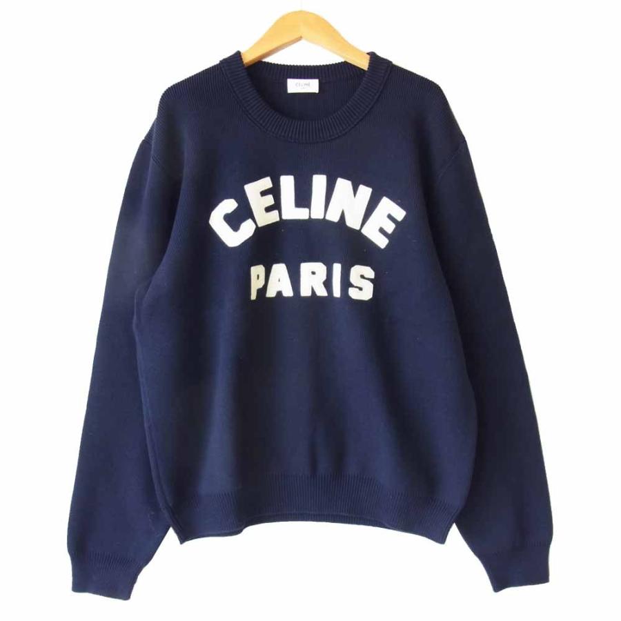 CELINE セリーヌ メンズ フロック クルーネック セーター ロゴパッチ 