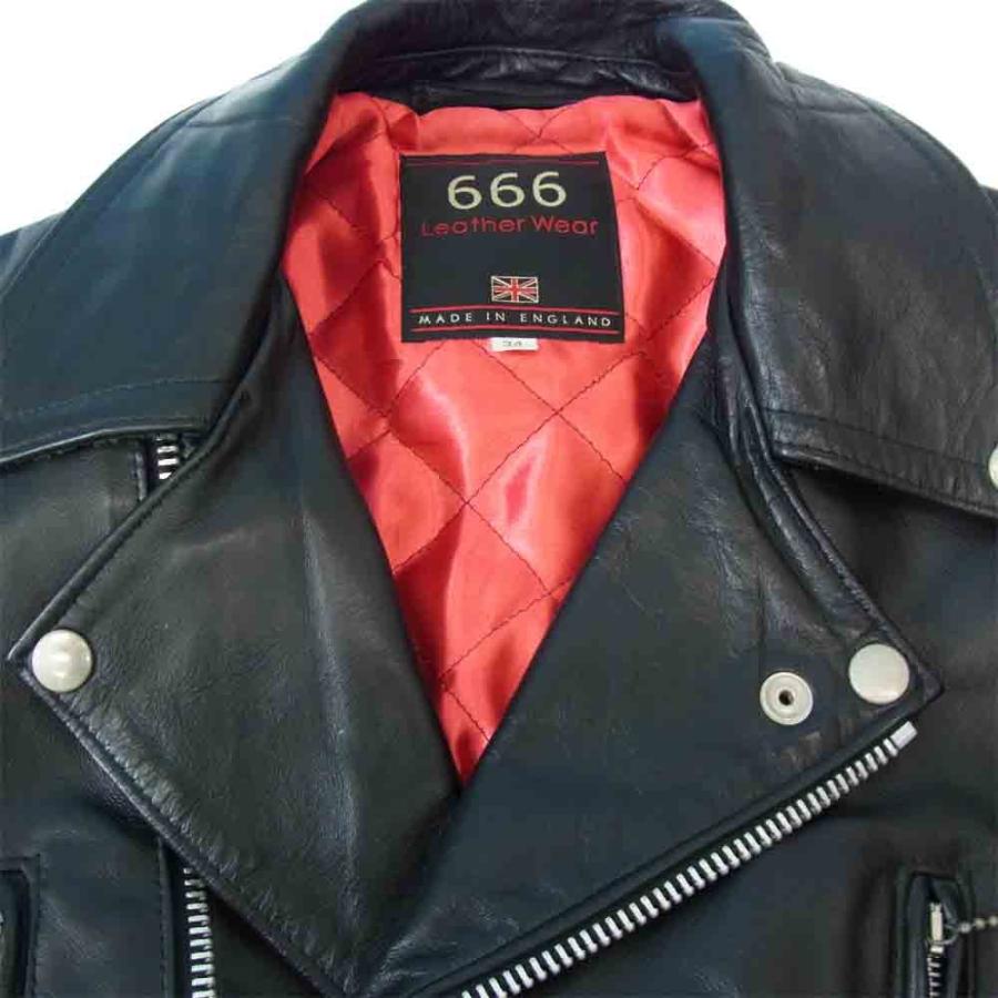 666 トリプルシックス ライダース 裏地 レッドキルティング レザー 