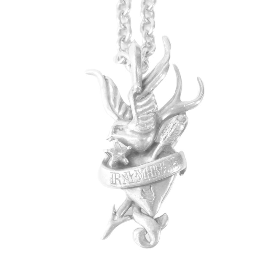 GALCIA ガルシア スワロー ハート ネックレス シルバー系【中古 