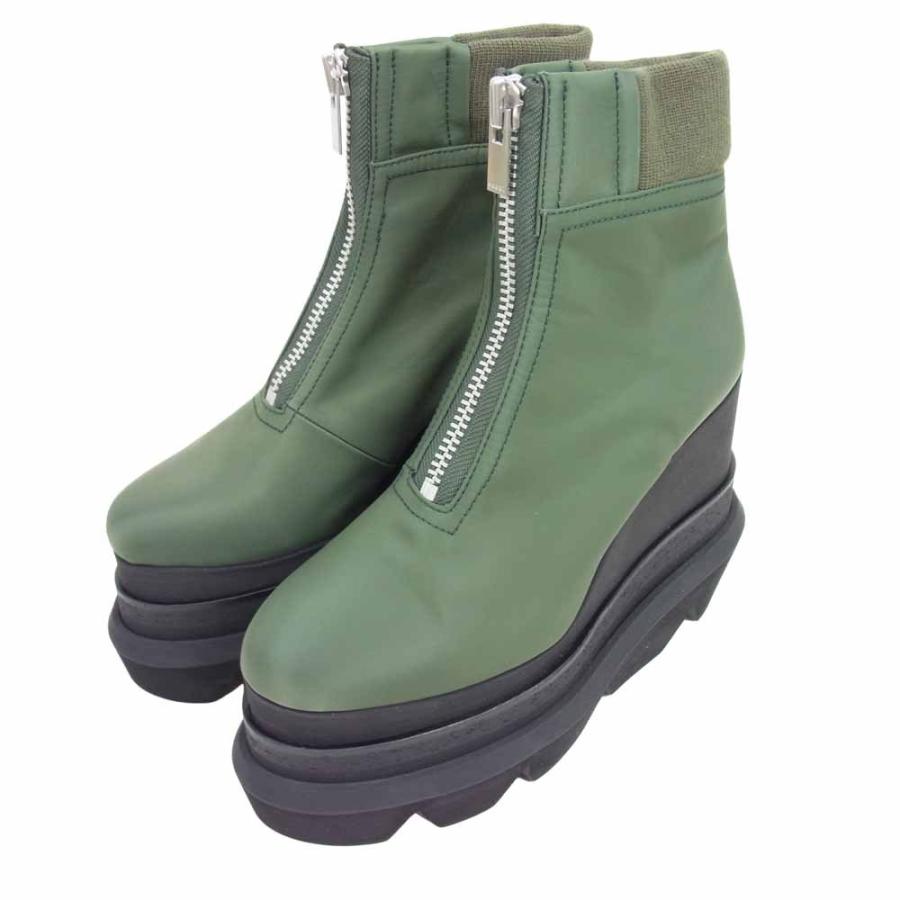 Sacai サカイ 21-05620 Nylon Twill Short Wedge Boots ナイロン  