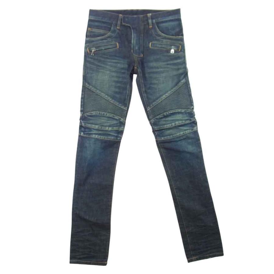 BALMAIN バルマン 14SS S4HT500B983 国内正規品 ダメージ加工 蛇腹 