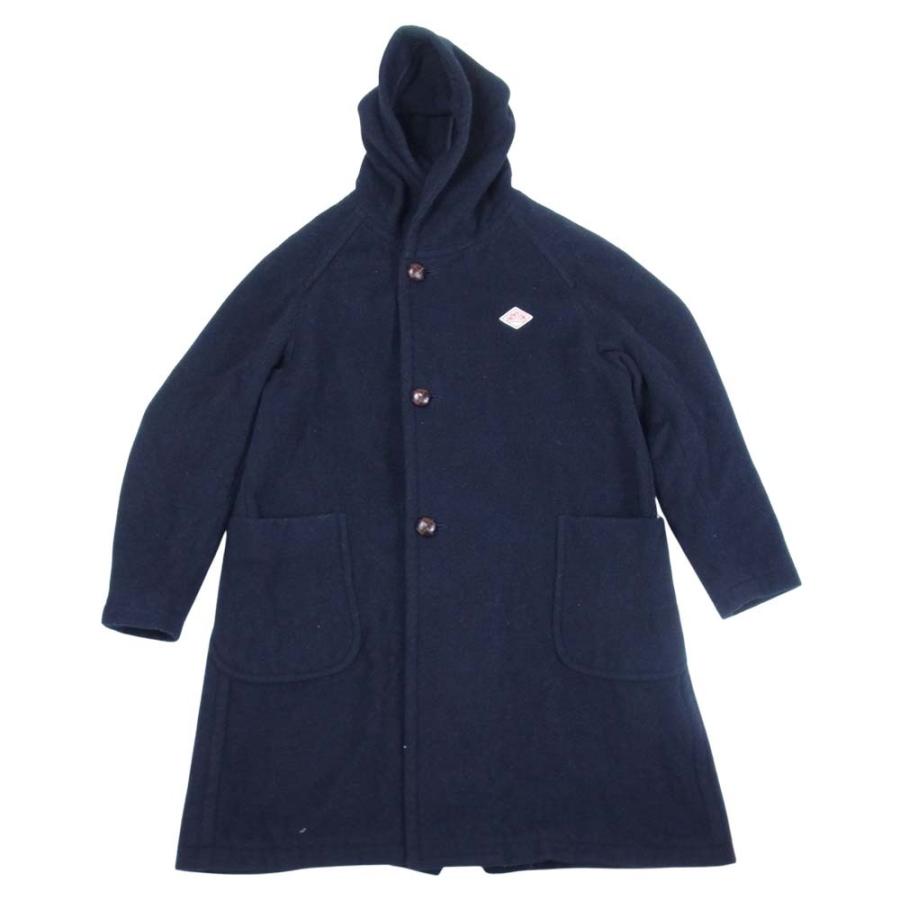 DANTON ダントン フーデット コート ロング ウール ダーク