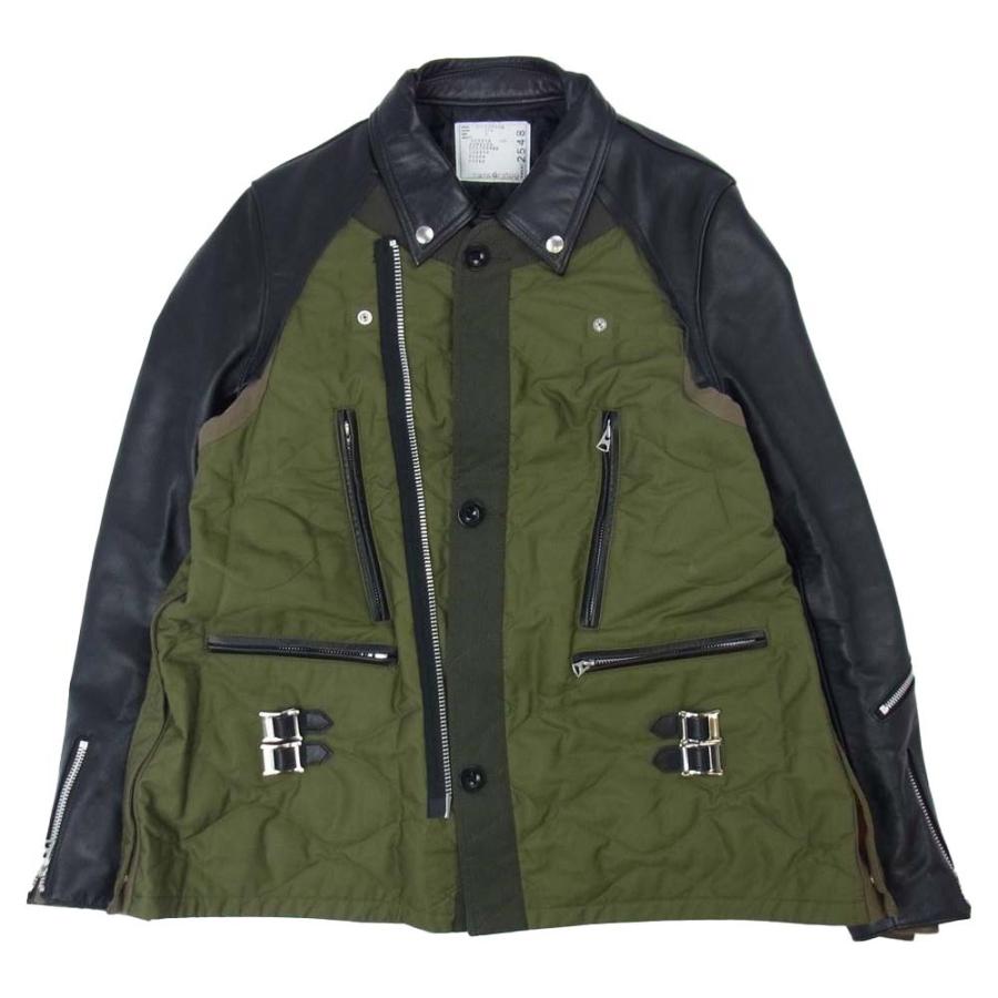 sacai Sacai サカイ 21-02548M oversized contrast panel biker sacai Sacai サカイ 21-02548M oversized contrast panel biker