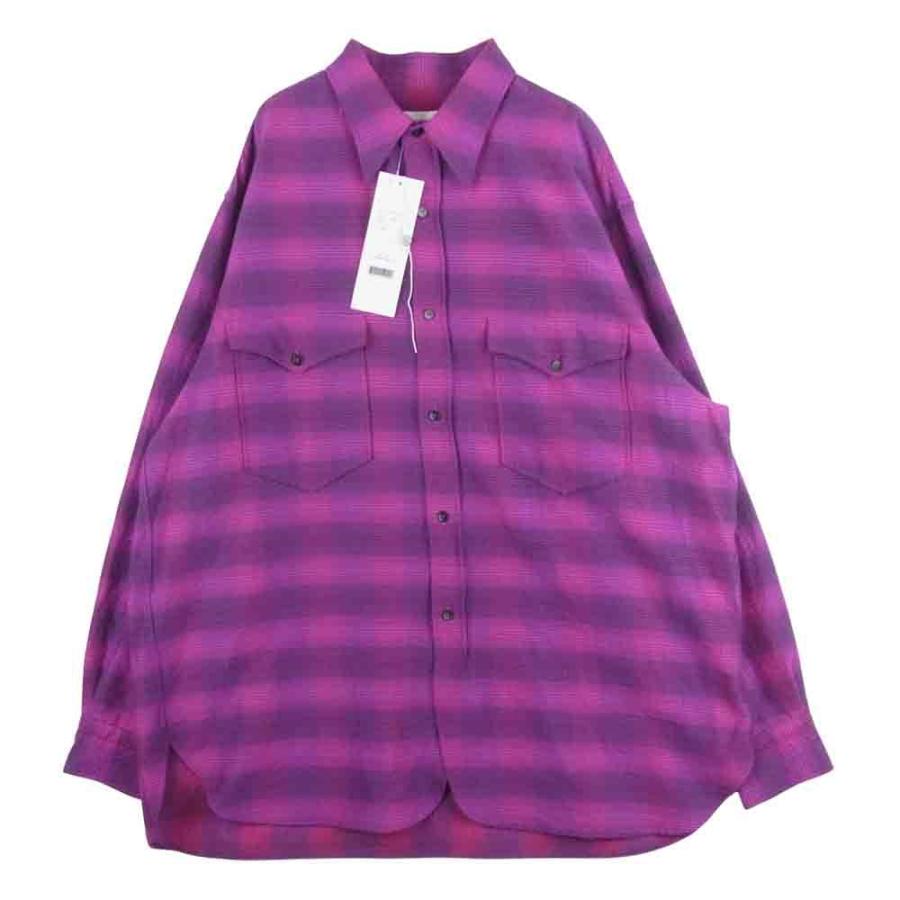 COMOLI コモリ 21AW U03-02010 WOOL WORK SHIRT シルク混 