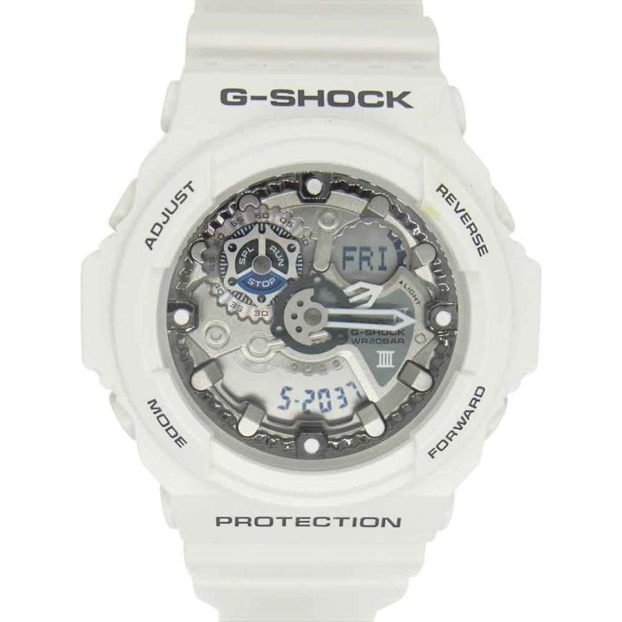 人気の春夏 G-SHOCK ジーショック ホワイト系【中古】 クォーツ ホワイト  CASIO GA-300-7AJF 腕時計