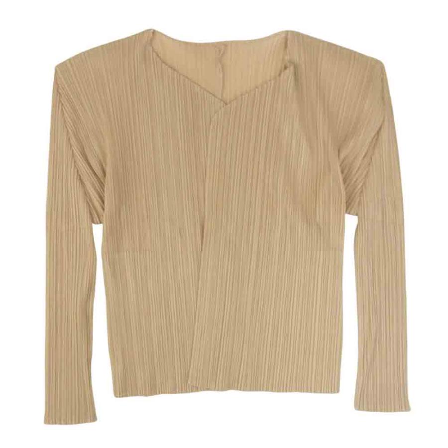 プリーツプリーズイッセイミヤケカーディガン3 ベージュ系 - 長袖 