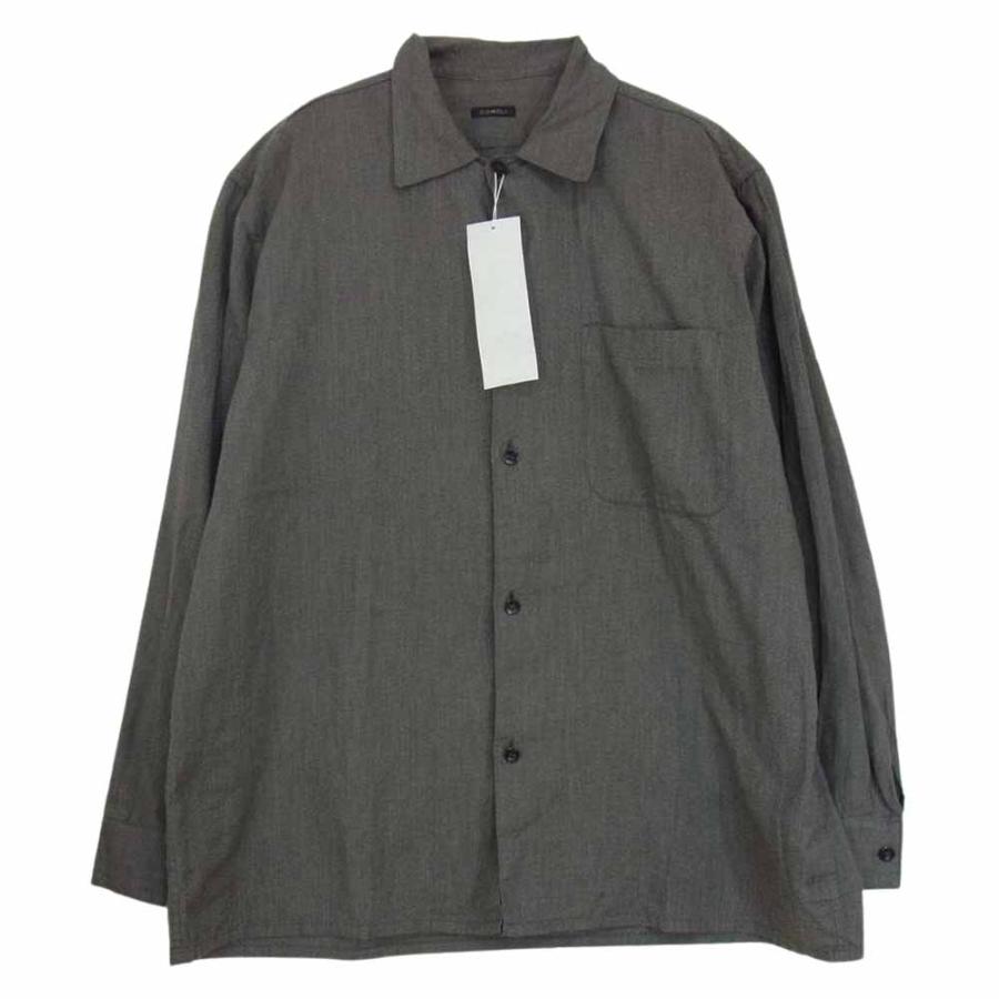COMOLI コモリ 20AW S03-02005 ヨリ杢 オープンカラー シャツ グレー系 