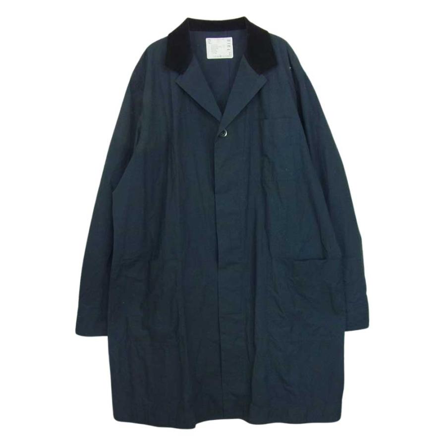 Sacai サカイ 17SS 17-01318M Typewriter Pattern Coat 襟ベロア切替 