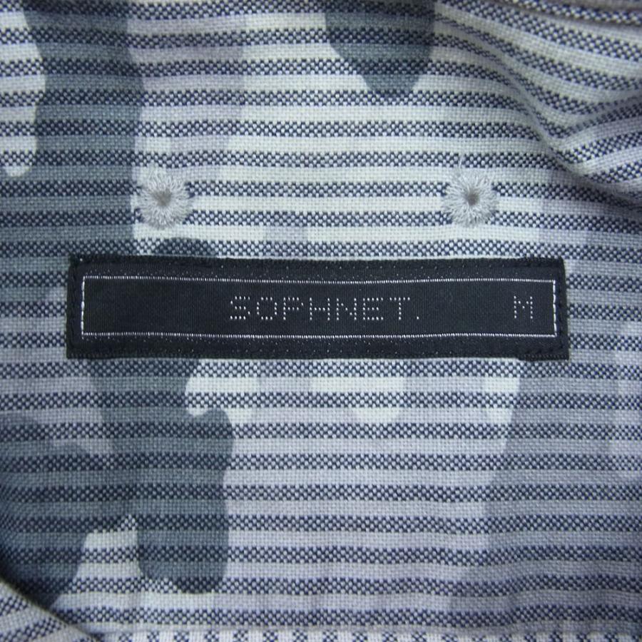 SOPHNET. ソフネット SOPH-90011 カモフラ ストライプ ボタンダウン 長袖 シャツ グレー系 M【中古】｜brand-life｜04