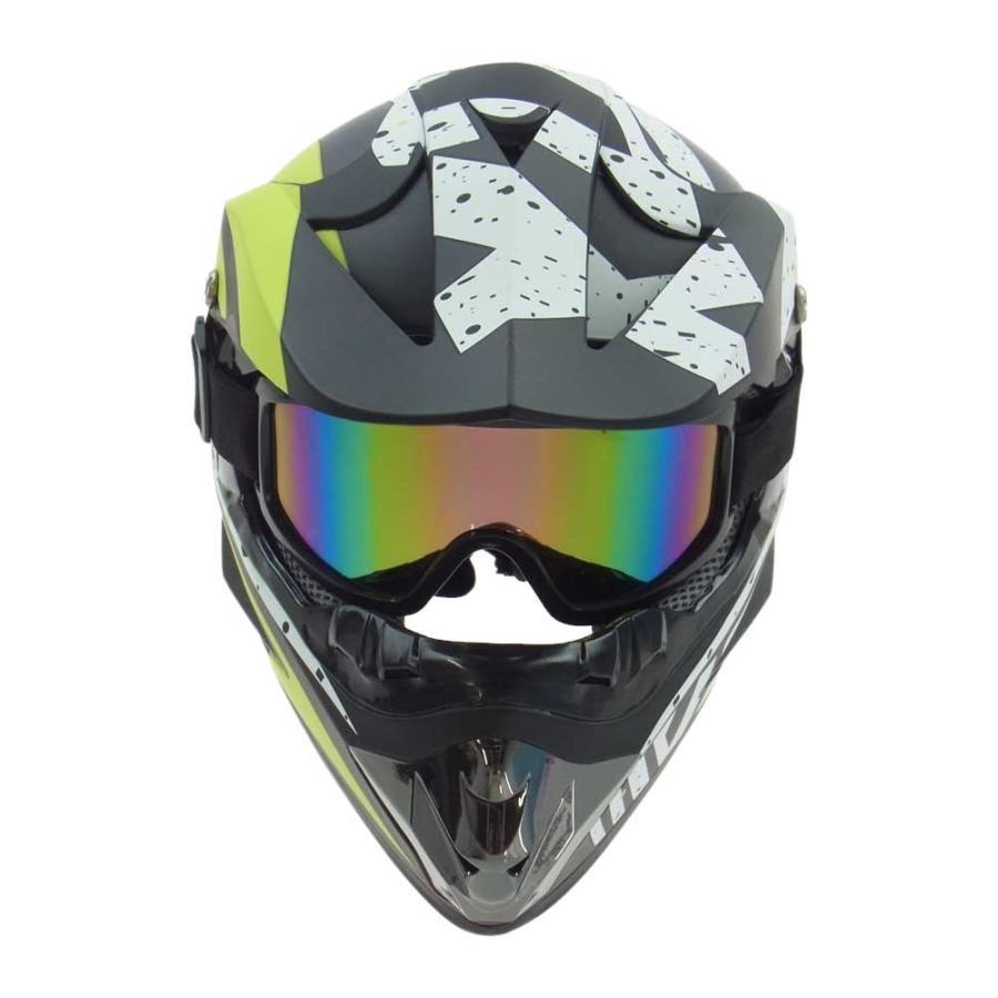 フォックス FOX FMVSS218 オフロード用 ヘルメット ゴーグル付 ブラック系 ホワイト系 M 57〜58cm【中古