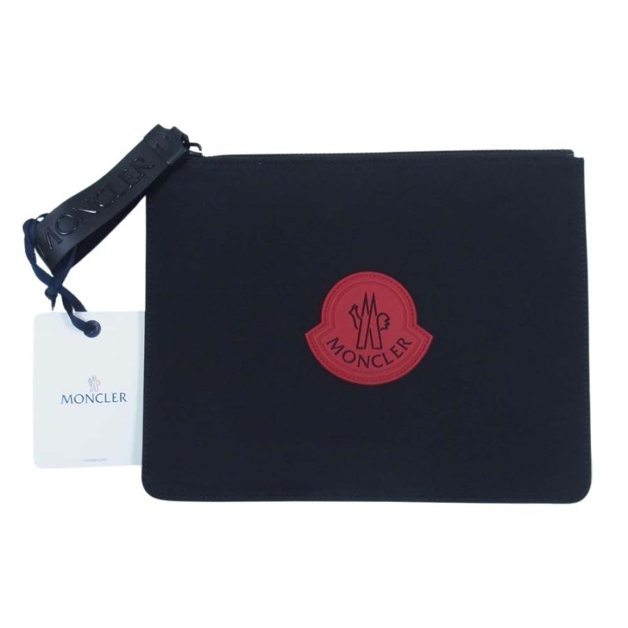 MONCLER モンクレール POUCH GM ラバーロゴ ワッペン付き レザー 