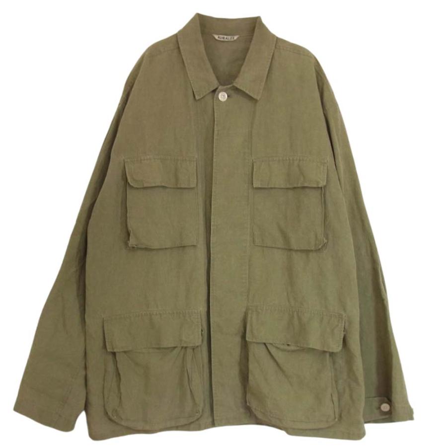 AURALEE オーラリー A75J01LP WASHED LINEN BIG FATIGUE JACKET 